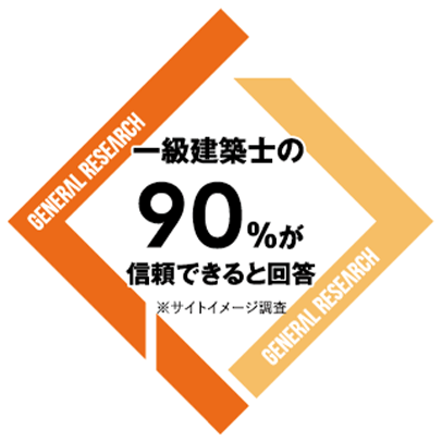 一級建築士の90%が信頼できると回答