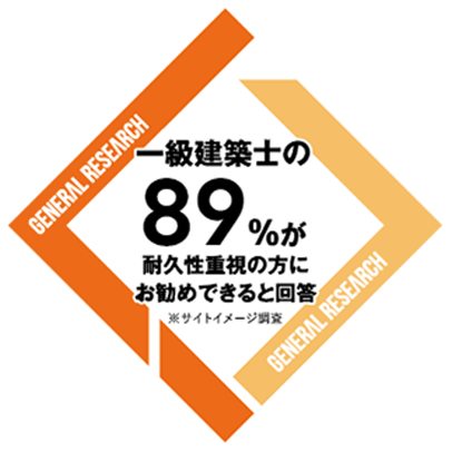 一級建築士の89%が耐久性重視の方にお勧めできると回答