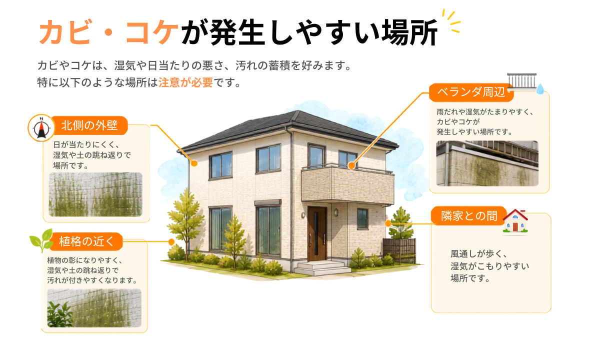 梅雨の時期に要注意！外壁に発生するカビ・コケの原因と対策